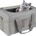 Cat Carrying Case - Pet Carrier Airline Approved, Protable and Breathable Pet Travel Carrier Removable Fleece Pad, Collapsible Cat Carrier Dog Carrier for Medium Cats Small Cats Dogs 20"×13"×13"inch