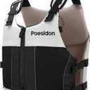 Poseidon Adjustable Water Safety Life Jacket - Classic Unisex Design with Front/Rear Storage Compartments for Multiple Water Activities, Medium-Large, WHITE