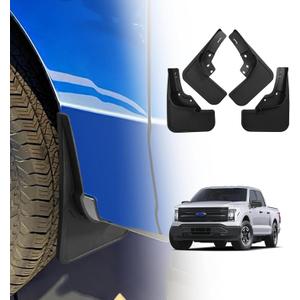 BestEvMod for F-150 Lightning Mud Flaps Splash Guards (Set of 4) with Hardware Accessories Fender Dirt Protection No Need to Drill Holes Compatible with 2021-2025 Ford F150 Lightning Accessories