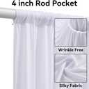 4 Panels 5x40ft White Ceiling Drapes for Wedding, Wrinkle Free Thick Polyester 40ft Long Canopy Tent Ceiling Draping Curtains Arch Drapery for Birthday Party Event Venue Decoration, 60"W x 480"L