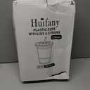 100 Pack 20 oz Plastic Cups with Lids and Straws, Disposable To Go Coffee Cups for Iced Coffee, Cold Drinks, Smoothie and Milkshake