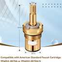 Enhon 2 Pack Faucet Cartridge Compatible with American Standard 994053-0070a or 994053-0070a/H Bathroom Bathtub Faucet Stem Replacement, 4z-24h Hot and Cold Replacement Stem, Brass