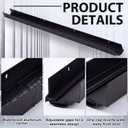Pushglossy 36" Aluminum U Shaped Door Sweep, Adjustable Weatherstrip, Black
