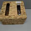 StorageWorks Garbage Bag Dispenser with Lid, Wall Mount Water Hyacinth Plastic Bag Holder for Kitchen, Cabinet, Countertop, 2 Slots