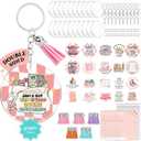 140 PCS Acrylic Keychain Blank Set, Book Double-Sided UV DTF Stickers Acrylic Keychain Making Kits for Vinyl DIY Craft Project Employee Appreciation Gifts