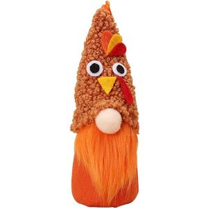 PRETYZOOM Lighted Gnome Doll Pendant 5.7 Inch Hanging Thanksgiving Turkey Ornament Fall Home D Cor Accent (Khaki)