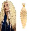 Blonde Human Hair Bundles 613 Blonde Deep Wave Bundles With Closure 26 Inch Brazilian Virgin Hair Single Bundle 613 Loose Wave Bundle