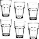 Bormioli Rocco Rock Bar 16.25 oz. Cooler Stackable Tempered Beverage Glasses for Cold Drinks, Water, and Cocktails, Set of 6, Clear