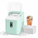 Nugget Ice Maker Countertop, Portable Ice Makers Machine with Removable Basket and Scoop, Self-Cleaning, Quiet, 6-Min Ready, 24lbs in 24Hrs, Visible, for Home, Party, RV, Camping, Green (13.7" * 10.43" * 14.76")