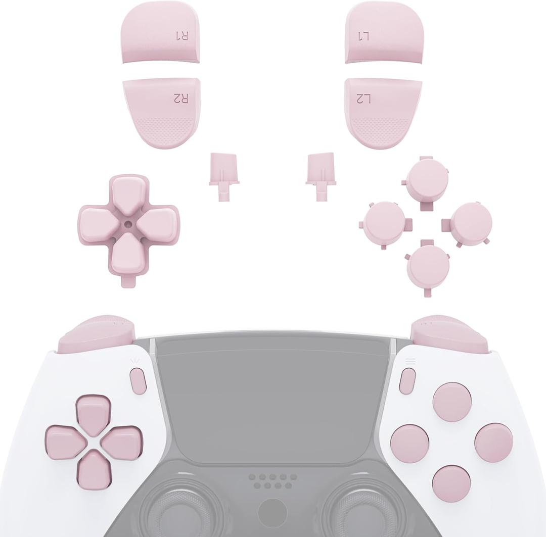EXtremeRate Replacement Full Set Buttons Compatible with ps5 Edge Controller, Cherry Blossoms Pink D-pad Share Options Home Face Buttons R1 L1 R2 L2 Triggers Compatible with ps5 Edge Controller