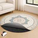 Deep Dream Dual Surface 7' Round Rug Pad, Waterproof 1/8" Thick Felt + Rubber Backing, Non Slip Round Carpet Gripper for Area Rugs, Protective Cushioned Pads for All Floors