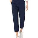 Amazon Essentials Women's Mid-Rise Slim-Fit Stretchy Cropped Tapered Leg Khaki Pants, Navy, 18
