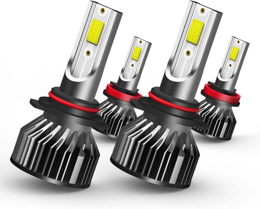 led headlight bulbs, compatible with HONDA RIDGELINE (2017-2020), 9005/HB3 High Beam & H11 Low Beam,Pack of 4