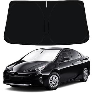 CC&TT Windshield Sun Shade Compatible with 2016-2023 Toyo-ta Prius Hatchback Accessories,Foldable Front Window Sun Shade Shield Protector Fit Prius(NOT for Prius C/Prius V),Sun Visors Block UV Rays