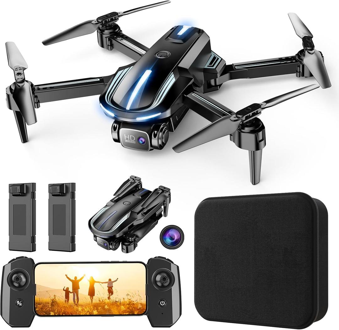 Drone with Camera 1080P HD FPV Foldable Mini Drone for Beginners Kids Adults, Drone with One Key Take Off/Landing, Gesture Selfie, Altitude Hold, 3D Flip, Easy to Fly, 2 Batteries, Toys for Boys Girls (Blue)