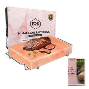 POHS 2 INCHES THICK Himalayan Salt Block For Grilling, Searing, Cooking, BBQ, Himalayan Salt Slab with Premium Quality Stainless Steel Holder 12x8x2 Inches