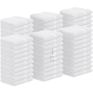 Avalon Towels Cotton Washcloths  (Pack of 60) Size 12x12 Inches, 100% Ring Spun Cotton, Soft & Absorbent Face Towels, Gym Towels, Hotel and Spa Quality, Reusable Fingertip Towels (White)