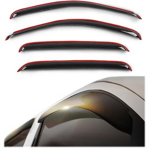GRAND ORANGE in-Channel Window Rain Guards Fit Chevy Silverado GMC Sierra 1500 Avalanche 07-13, Silverado Sierra 2500HD 3500HD 07-14, Crew Cab, Smoke 4pcs Rain Guard Window Vent Visor Deflectors