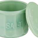 Tablecraft Salt Cellar with Lid, 3.75" x 3.75" x 3.125", Green