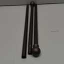 Curtain Rods for windows 32-48 inch, 5/8 inch Decorative Brown Splicing Heavy Duty Metal Curtain Rod set with Brackets