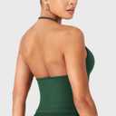 YEOREO SoftHue Impact Longline Strappy Top Women's Halter Workout Tank Tops Backless Gym Longline with Adjustable Strap (Gray, S)