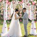 Giegxin 5 Pcs Wisteria Hanging Garland Artificial Flowers Vine Decor for Backdrop Ceiling Fairy Party Decoration 4.92ft Vine Greenery Peony Butterfly Decor Floating Floral Backdrop for Wedding Party