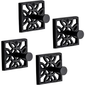 Autumn Alley Black Bathroom Towel Hook Robe Hook Wall Mounted - Wall Hooks for Towel, Robe, Coat, and Door Hooks for Bathroom Rustproof Modern Unique Style, 4 Pack