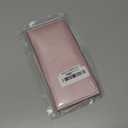 Slim Wallet for Women, RFID Blocking Credit Card Holder, Ladies Bifold Wallet with Zipper, Dusty Pink