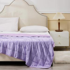 Weighted Blanket 10 Pounds Twin Size, Cooling Blanket for Hot Sleepers, Soft Bed Blanket Universal to All Seasons, 48''x72'' 10 LBS, Purple