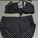 Blooming Jelly Womens High Waisted Bikini Set Tie Knot High Rise Two Piece Swimsuits Bathing Suits (Large, Polka Dot)