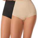 Women's Slip Short Under Dress Soft Breathable Elastic Briefs Silky Smooth Light Tummy Control Panties (XL)