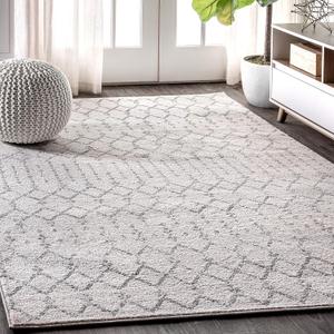 JONATHAN Y Boho Vintage Diamond Cream/Gray Indoor Area Rug 8X10 ft, Moroccan Hype for Living Room, Bedroom, Kitchen, Office, Easy-Cleaning, High Traffic, Pet-Friendly, Non-Shedding (MOH101B-8)