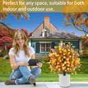 Fall Orange Artificial Flowers with Ground Stakes - 2 Pack 21 Inch UV Resistant Artificial Plants for Garden, Patio or Porch Thanksgiving Decorations