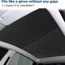 ROCCS Sunshade Roof for Tesla Model Y 2020-2024 Colorful Ice Crystal Glass Roof Sunshade Sunroof No-Sag Design Retractable Sunshade Heat Insulation Roof Window Sun Protection Snap Foldable (Black)