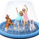 YAUNGEL Non-Slip Splash Pad - 67in Splash Sprinkler Pad for Dogs Kids Toddlers Baby, 0.58mm Thickened Durable and Foldable Dog Pool Summer Outdoor Water Toys Play Mat, Blue