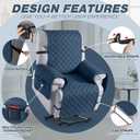 TAOCOCO 100% Waterproof Recliner Covers, Recliner Sofa Covers with Leg Straps, Reversible Recliner Couch Cover for Reclining Chair, Washable Couch Protector for Pets Kids(1 Seater 22", Ocean Blue)