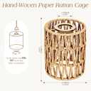 4 Pack Boho Lamp Shade for E26 Base, Handwoven Natural Rattan lamp shade, Boho Pendant Light Shades for Living Room, Bedroom, Kitchen Eco-friendly & Stylish Home Decor