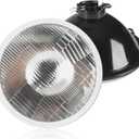 7 Inch LED Glass Headlight - High/Low Beam Conversion - Single Unit Chrome Semi-Sealed Housing - Fits H4/HB2/9003 Bulbs - Universal for Vintage & Modern Cars 1Pcs - No LED bulbs included.
