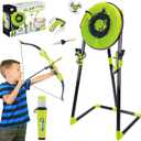 Axe Throwing Game for Backyard - Outdoor Games for Kids Adults Family - Bristle Target, Bow & Arrow, Throwing Axes, Ninja Stars Darts Includes - Archery Games for Yard Lawn Carnival