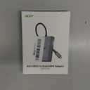 Acer 4-in-1 USB C Hub, Type C to Dual HDMI Adapter 4K@60Hz, HDMI Splitter for Dual Monitors with 100W PD Port, USB 3.0, Dual Monitor Adapter Compatible with Acer, Dell XPS, HP, MacBook Neo/Air/Pro