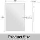 Frameless Bathroom Mirror, 18" x 26" Rectangle Beveled Wall Mirror, Modern Decorative Vanity Mirrors for Living Room, Entryway, Bedroom, Hangs Horizontally or Vertically