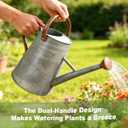 Watering Can for Outdoor&Indoor Plants1.5 Gallon5.7L Metal Watering Can with with Removable SpoutLarge Galvanized Steel Garden Flower Water Can Watering Pot with 2 HandlesRustic Silver