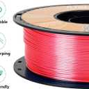 Kingroon Silk PLA 3D Printer Filament, Dimensional Accuracy +/- 0.03 mm, 1 kg Spool(2.2lbs), PLA Shiny Filament 1.75 mm (Red)