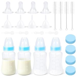 Puppy Kitten Nursing Bottle 4oz - Small Animal Feeding Kit with Nipples | Hand Feeding Supplies for Puppies, Kittens, Rabbits, Ferrets & Newborn Pets