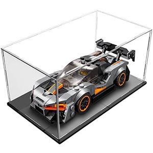 Clear Acrylic Display Case with Black Acrylic Base for 1:24 or 1:32 Scale Vehicle Model, Simple Self-Assembly Dustproof Showcase, Display Box for Diecast Cars,Collectibles(10x6x4 inch;25x15x10 cm)