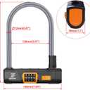 Grey Silicone 4-Digit Resettable Combination Heavy Duty Anti-Theft Locks,Keyless Lock for Outdoor,U-Lock with Sturdy Mounting Bracketfor Motorcycle, Ebikes,1 Set