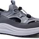 Men's Orthopedic Close Toes Hiking Sandals: Plantar Fasciitis Arch Support Adjustable Hook Loop Strap Athletic Sport Shoes, Comfortable Casual Camping Waterproof Summer Walking Sandals, 9.5