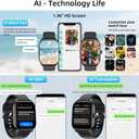 Smart Watch, GPS & Free Maps, 1.96" HD Screen, AI, Bluetooth Call & Text, Health, Fitness & 24/7 Sleep Tracker, 100+ Workout Modes, 5 ATM Water-Resistance, for Men & Women, Android & iOS, 2 Bands