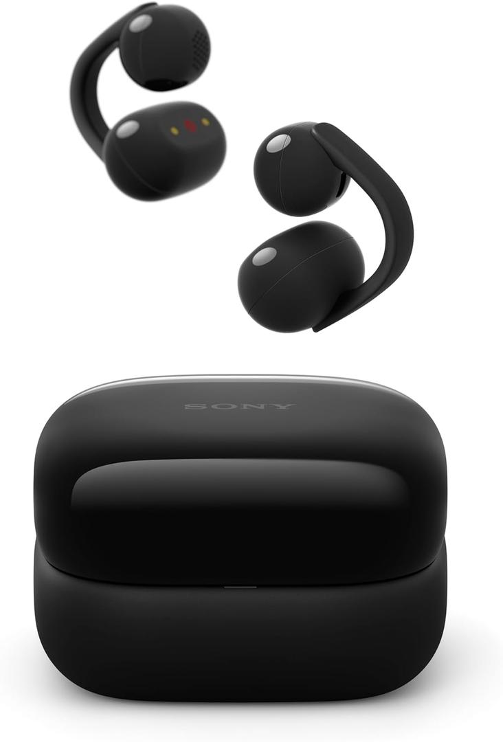 Sony LinkBuds Clip Open-Ear Truly Wireless Earbuds, Comfortable & Secure Fit, Lightweight Clip-On Design, Touch Controls, Ambient Sound Awareness, Water Resistant, Up to 37 Hrs of Playback, Black