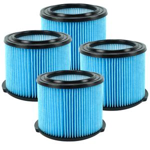 Netezza 4 Pack vf3500 replacement Filter fit for riged shop vec filter 3-4.5 Gallon, 3-Layer pleated Filter for vf3500, WD3050, WD4070, WD4080, WD4522, 4000RV, 4500RV